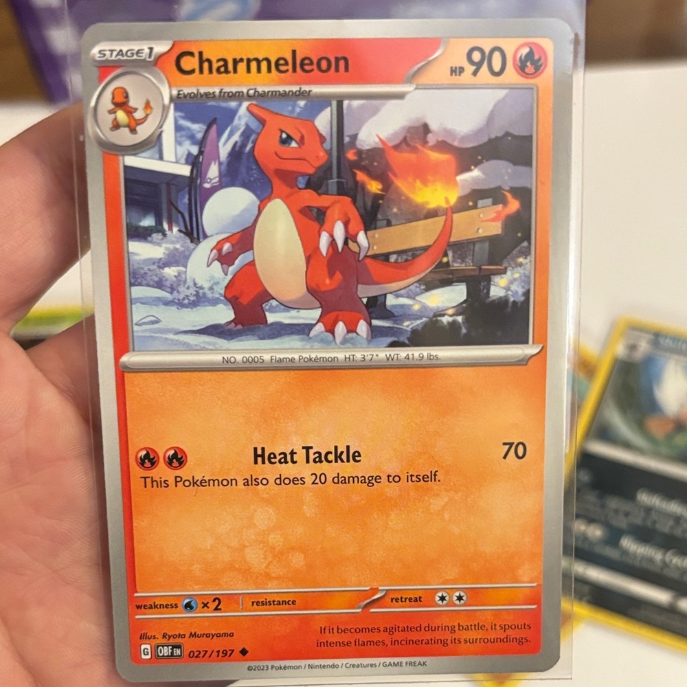 Pokemon Charmeleon Card - Red and Orange - Picture 2 of 3